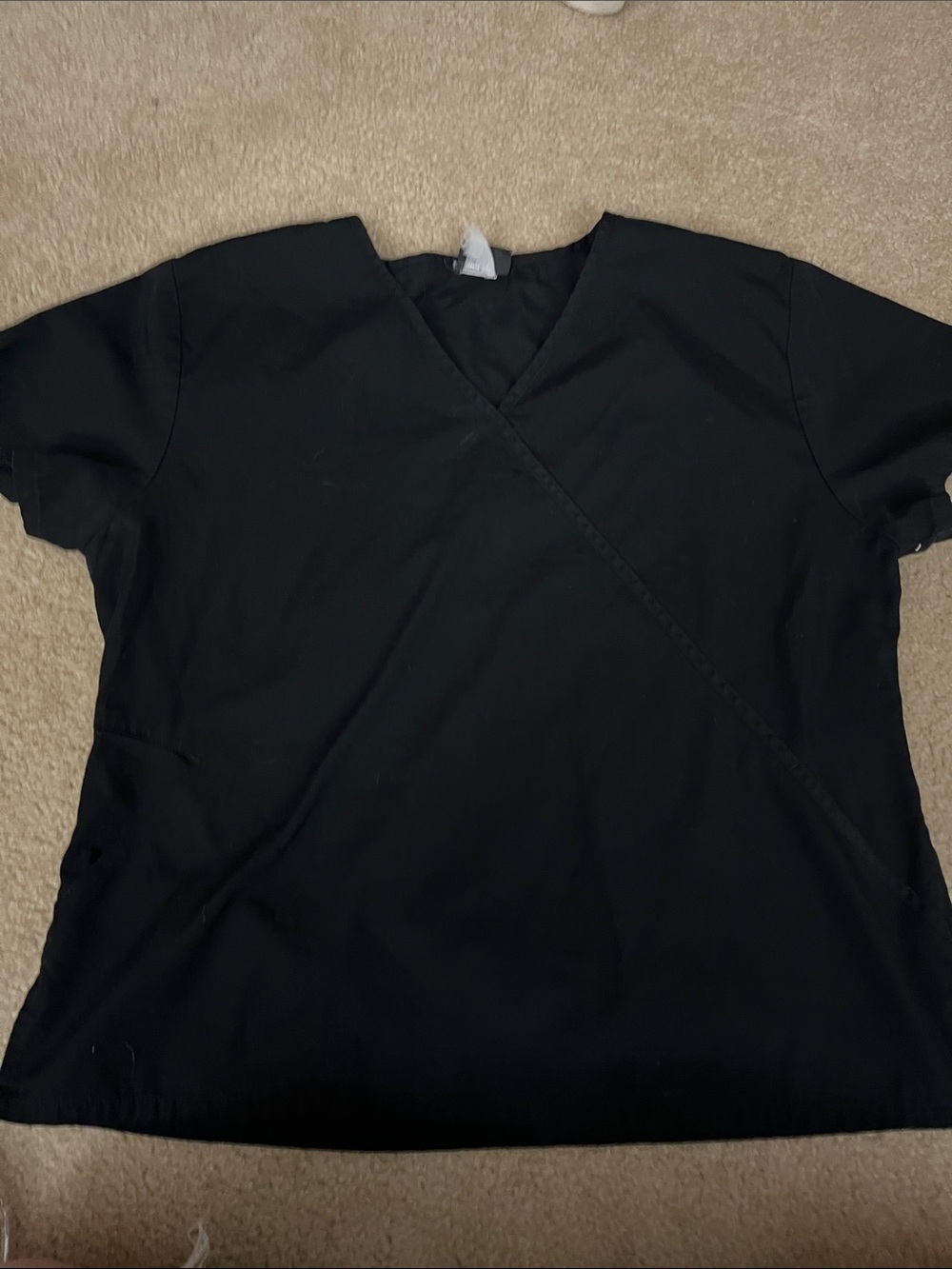 Women's Black Wrap-Front Tunic Top - Cherokee Workwear